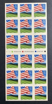 U.S. Stamps SC #2919a. Flag over Farm Booklet. 32¢ Pane of 18. P#V1111 - Image 1 of 2