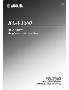 Yamaha RX-V1800 Receiver Owners Manual 136 pages - Foto 1 di 1