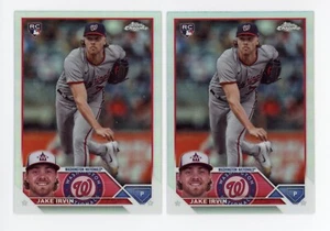 (2) Topps Chrome Update JAKE IRVIN Rookie Card RC REFRACTOR LOT USC203 Nationals - Picture 1 of 2