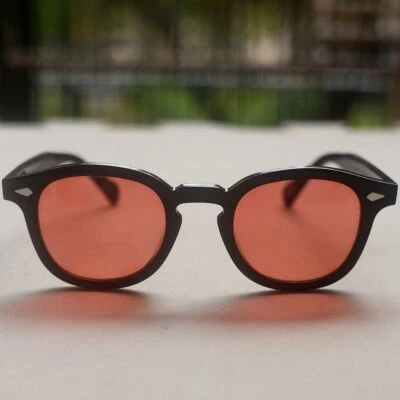 Gafas de sol para hombre negras de acetato naranja rojo Johnny Depp rojas gafas de sol Foto 1 de 4