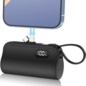 Mini 5000mAh Power Bank, USB-C, LCD Display, For iPhone, Samsung, Android - Zdjęcie 1 z 30