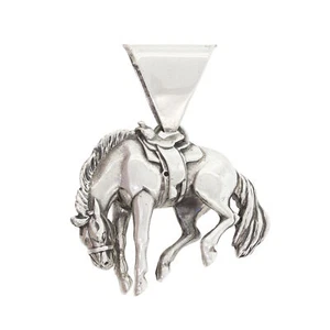Vtg 1991 Carol Felly 3D Horse Bucking Bronco Pendant 4 Necklace Ex Workmanship - Foto 1 di 4