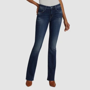 $275 L'agence Women's Blue High Waist Raw Hem Straight Leg Jeans Pants Size 25 - Picture 1 of 4