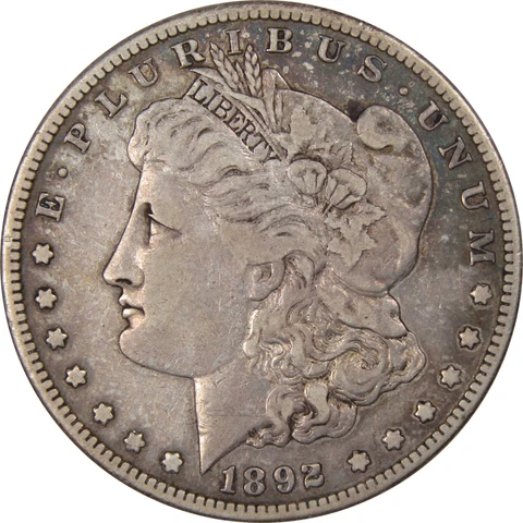 1892 S Morgan Dollar VF Very Fine 90% Silver US Coin SKU:I1869 Cover