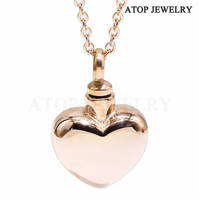 NUEVO Corazón Medallón Cenizas Urna Collar Memorial Recuerdo Colgante Cremación 3 Colores Foto 1 de 2