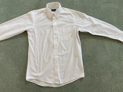 Macys Club Room Men M 15 32/33 Pinpoint Easy Care White Dress Shirt Long Sleeve - Image 1 of 4