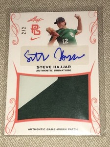 STEVE HAJJAR 2017 LEAF PERFECT GAME PATCH AUTOGRAPH CARD #2/2 TWINS MICHIGAN
