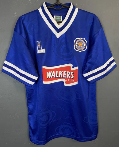 RETRO REPLICA MEN'S LEICESTER CITY 1996/1997 FOOTBALL SOCCER SHIRT JERSEY SIZE S Cover
