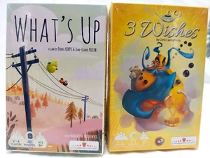Juegos de cartas/mesa What's Up and 3 Wishes 2016 sellados nuevos en paquete de Strawberry Studios - Imagen 1 de 8