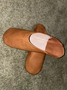 Letzte orientalische marokkanische Babouche /Pantoffel Hellbraun Gr. 44,5 Leder - Bild 1 von 3