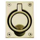 Baldwin 0395060 Flush Ring Pull Satin Brass with Brown Finish