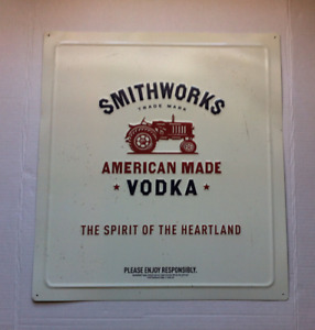 Rare Smithworks Corn Vodka Sign Ft Smith A Aluminum Tractor USA Spirit Heartland