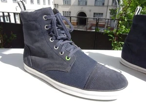 Zapatillas de hombre HUGO BOSS altas gamuza textil azul blanco talla 41 nuevas - Imagen 1 de 15