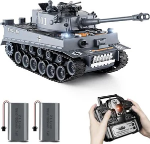 US 1:18 Ferngesteuerter Panzer, Deutscher Tiger I RC Panzer Kampf Armee Militär Schüsse - Bild 1 von 21