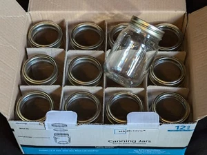 Mainstays Pint Klarglas Normale Öffnung Einmachgläser (12 Stück) - Bild 1 von 2