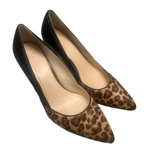 Cole Haan Womens Leopard Print Leather & Fur Pointed Toe Pumps Size 8B - Picture 1 of 5