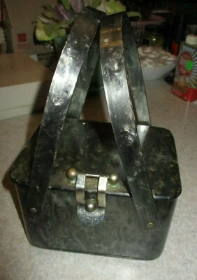 Cartera de Colección Única Plata Gris Llewellyn Lucite Perla Mármol Nueva York Foto 1 de 4