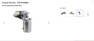 47070-60060 LEXUS LX 570 GENUINE BRAKE BOOSTER PUMP  REMANUFACTURED EXCHANGE  - Image 1 of 3