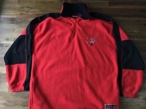 Vintage Pro Edge Chicago Bulls Red Fleece Pullover Herren M Half Zip NBA - Bild 1 von 5