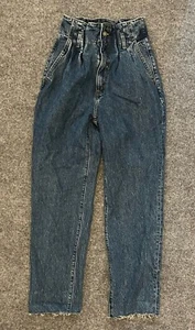 Abercrombie & Fitch Mom Jeans Womens Size 24 High Rise Straight Leg Blue - Picture 1 of 5