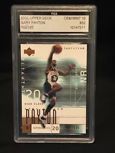 2002 Upper Deck #32 - GARY PAYTON - FGS 10 Gem Mint - Flight Team #d 102/125 - Picture 1 of 3
