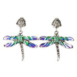 Pendientes De Plata Esterlina 925 Con Rubí Y Marcasita Joyería De Escorpión - Imagen 1 de 14