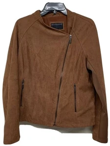 Bernardo Faux Suade Jacket Womens Large Coat Long Sleeve - Picture 1 of 6