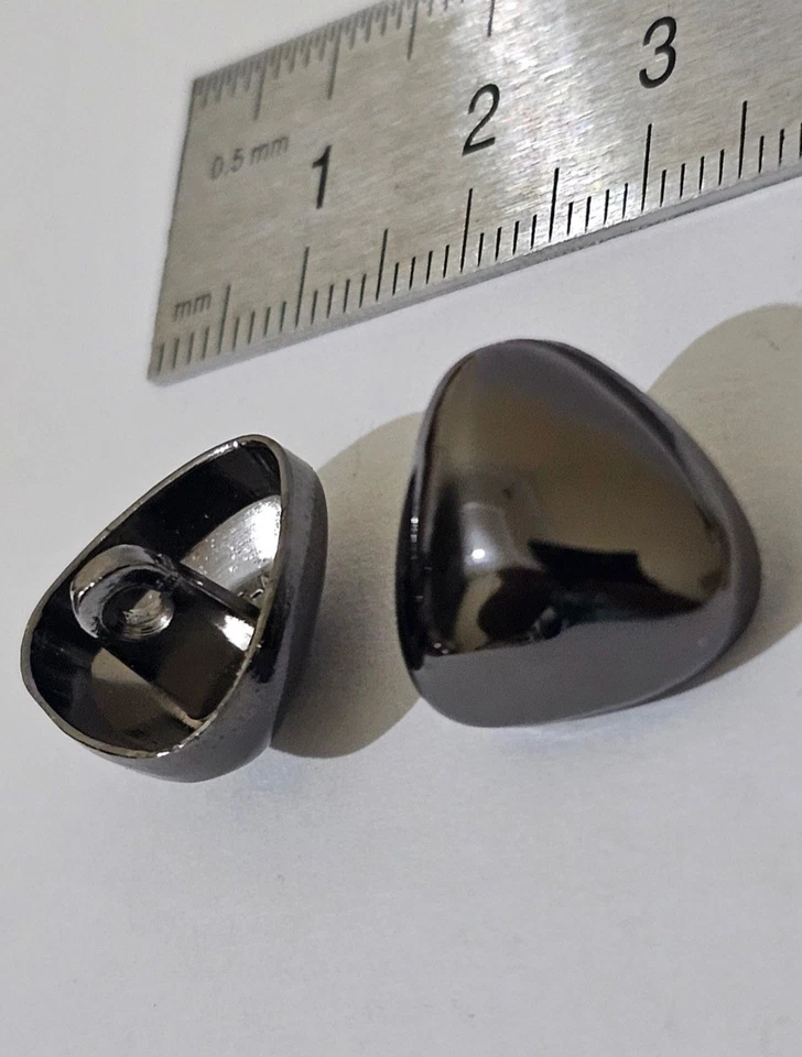 Metalic Black Buttons 15 mm Special design. Footed Metal Black Button. 10 Pieces - Image 1 of 4