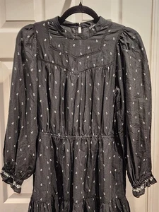 Madewell Smocked Mini Dress Womens Small Black Polka Dot Ruffled NWT - Picture 1 of 6
