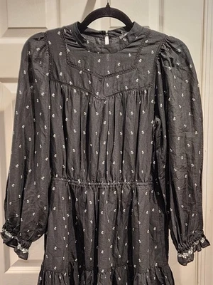 Mini Vestido Madewell Calado Para Mujer Pequeño Negro Lunares Volantes Nuevo con Etiquetas Foto 1 de 4