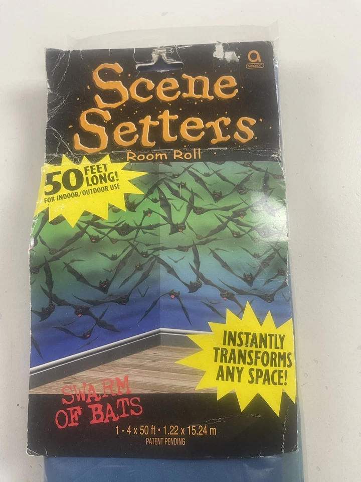 Swarm Of Bats Haunted Halloween Party Decoration Scene Setters Room Roll 50 ft - Image 1 of 4