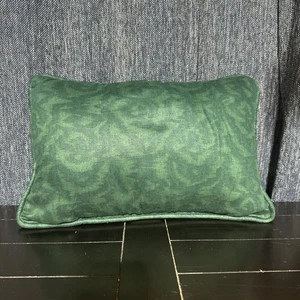 Waverly Home Fashions Maypole Moire 12x18 Welted Pillow Forest Green - Picture 1 of 5