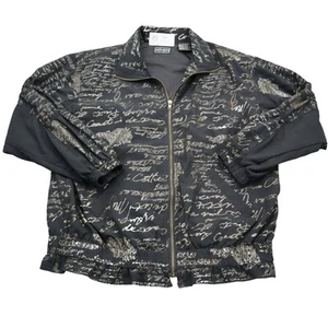 Giacca ABVIEN uomo M nero oro scritta francese full zip stile bomber abbigliamento casual - Foto 1 di 20
