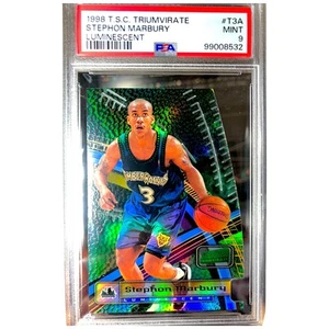 1998 Topps Stadium Club Triumvirate Luminescent #T3a Stephon Marbury PSA 9 Pop 4 - Picture 1 of 6