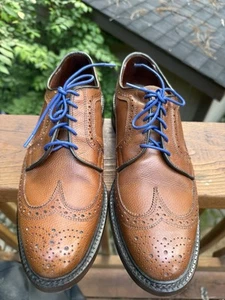 Allen Edmonds MacNeil Brown Pebble Grain Wing Tip Dress Shoes Men's 9 D - Picture 1 of 11