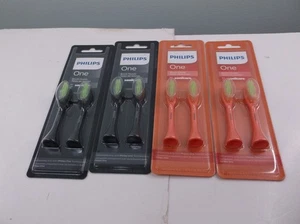 4-PACK New Philips One by Sonicare Brush Heads Black BH1022/06 - Picture 1 of 4