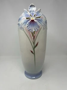 Franz Collection Orchidee Vase durchbrochen Porzellan XP1823 signiert 15,5" hoch mit Box - Bild 1 von 10