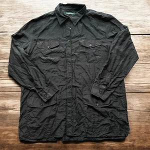 Camisa Lauren Ralph Lauren Negra Mezcla Seda 2XL Abotonada Plus XXL Bruja Gótica - Imagen 1 de 9