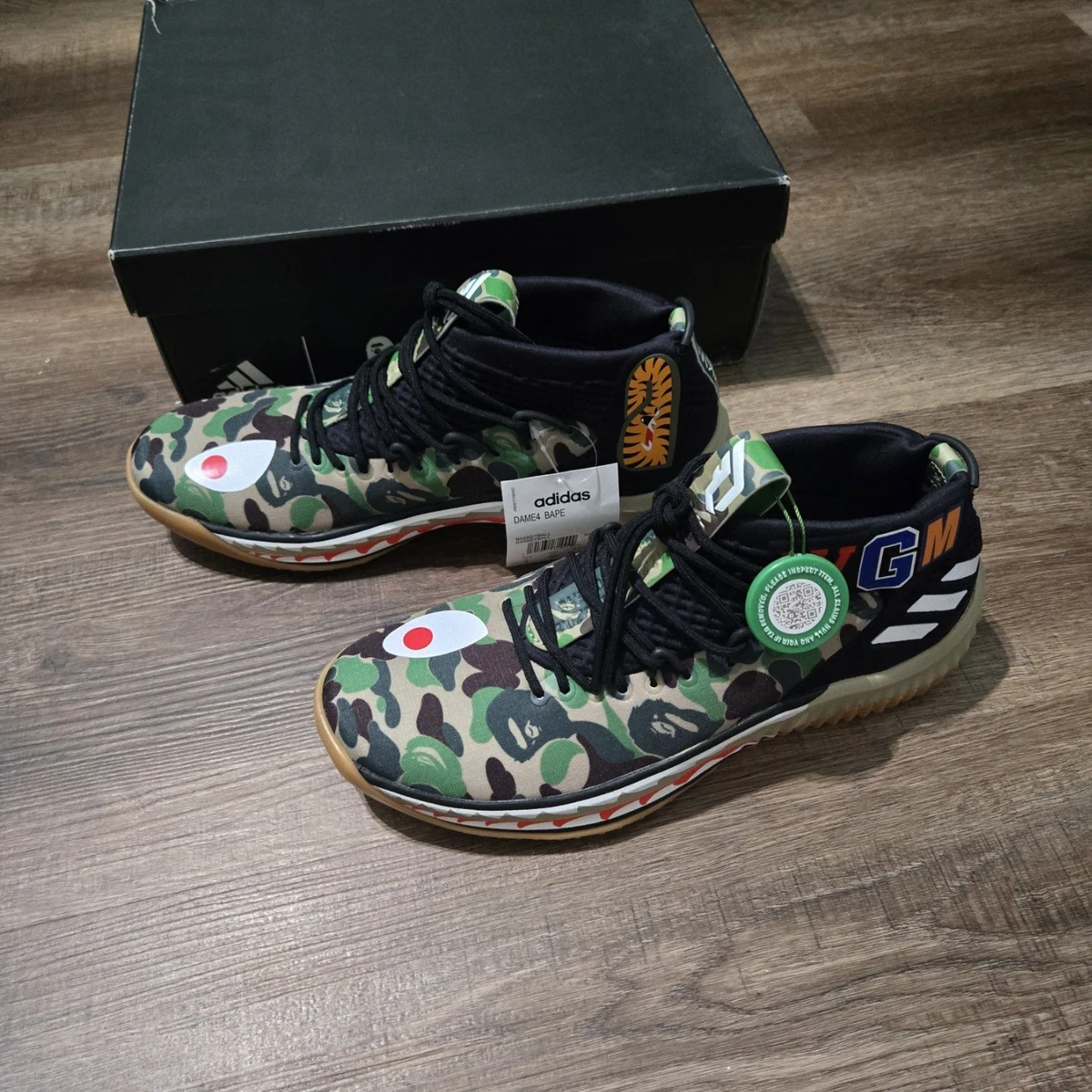 シューズ(男性用) A BATHING APE ADIDAS DAME 4 PACK GREEN adidas A Bathing Ape x Dame 4 Green Camo - огромный выбор по