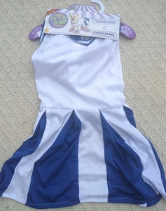 Cheerleader Blue White Uniform Cute Fancy Dress Up Halloween Dog Costume Large - Picture 1 of 6