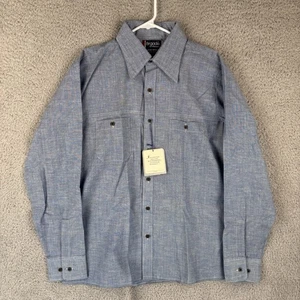 Vintage Arrow Brigade Shirt Mens Large Blue European Taper Fit Pockets 80s *NEW* - Picture 1 of 7