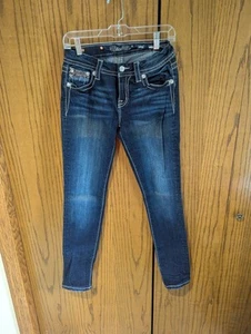 Miss Me 27 Standard Skinny Denim Jeans Heavily Embellished - Picture 1 of 10