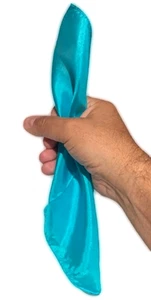Deluxe 9 Zoll TÜRKIS MAGISCHE SEIDE blau Taschentuch Schal 100 % Taschentuch Zaubertrick - Bild 1 von 7