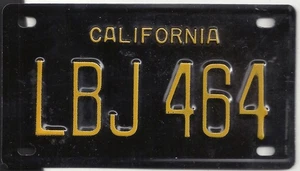 2.25" x 4" Mini Metal California Bike License Plate LBJ 464 - Picture 1 of 2
