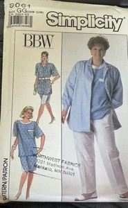 Pantalones, falda, tops para mujer Simplicity BBW patrón 9061 de colección talla 26W - 32W sin cortar - Imagen 1 de 2