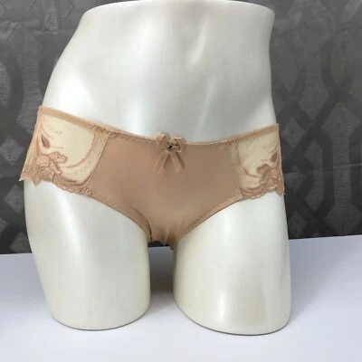 ALEGRO Fawn Tan Embroidered Sheer Hipster Panty Sexy Lingerie - 9004C - Image 1 of 4