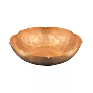 Vintage Craftsman Handmade Hammered Copper Art Flower Bowl 10" Diameter USA - Picture 1 of 11