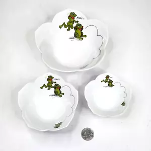 Vintage 1976 Enesco Suzy's Zoo Set Ciotole per Nidificazione ""Ribit"" x3 Bordi Scalzati - Foto 1 di 15
