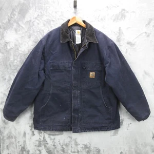 Carhartt Jacke Herren Extra Large Blau Canvas Chore Distressed Workwear - Bild 1 von 17