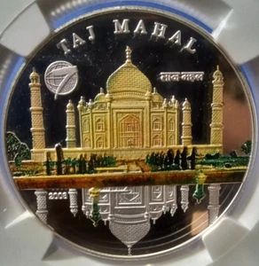 2008 Mongolia 500 Togrog Proof Silver Taj Mahal (Colorized) 25g 925Ag NGC PF68UC - Picture 1 of 11